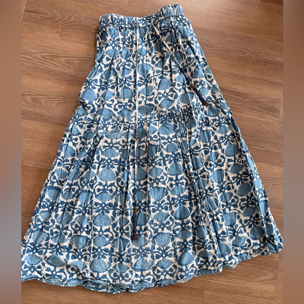 Blue Floral Maxi Skirt
